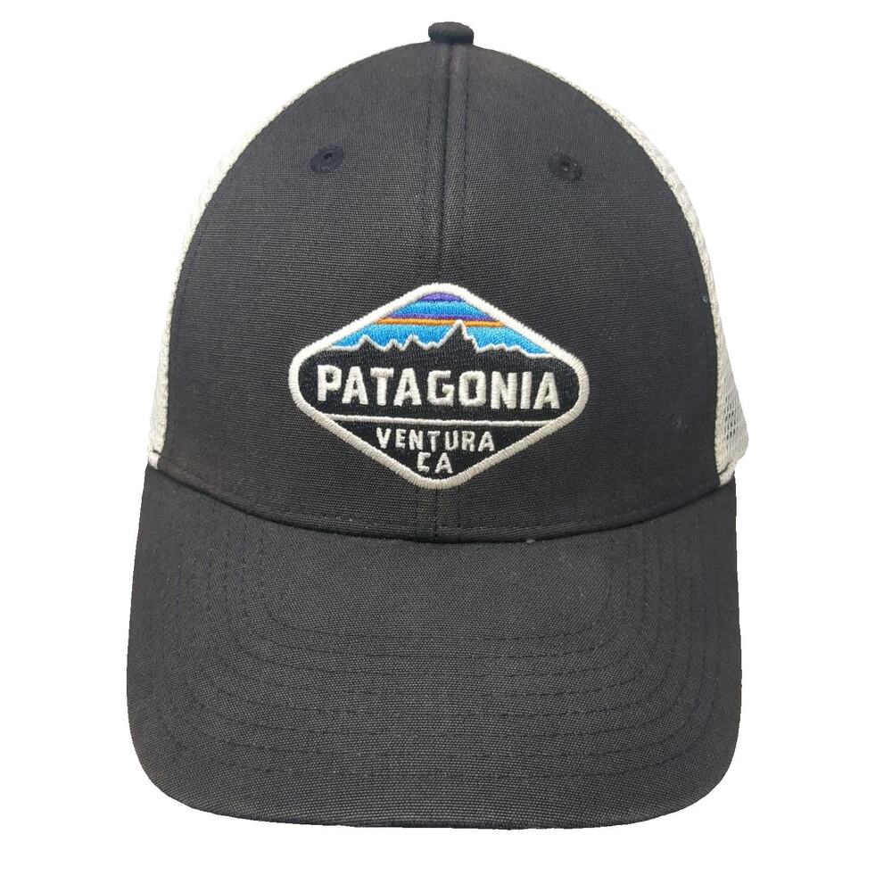 Patagonia Trucker Hat Black One Size Mesh Back Organic Cotton Snapback Ventura
